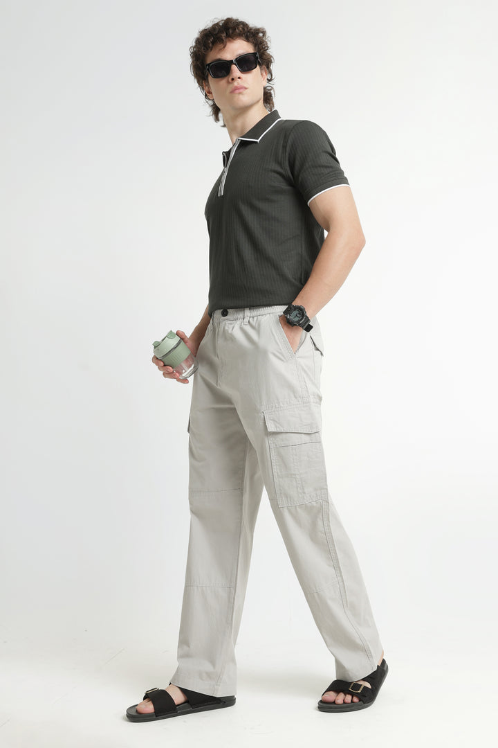 Men’s Light Grey Casual Cargo Pant