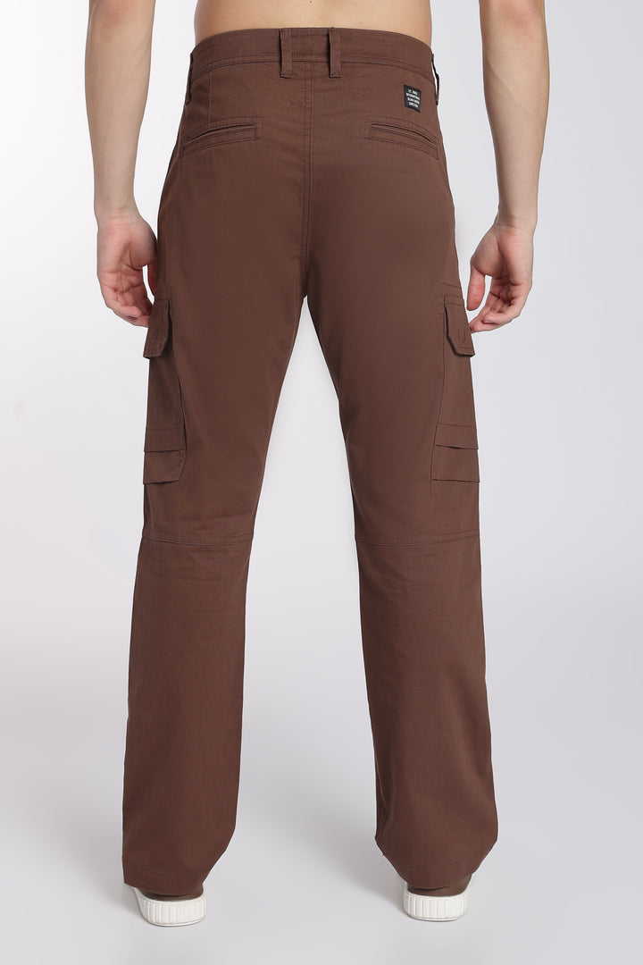 Men's Dark Brown Casual Cargo Pant