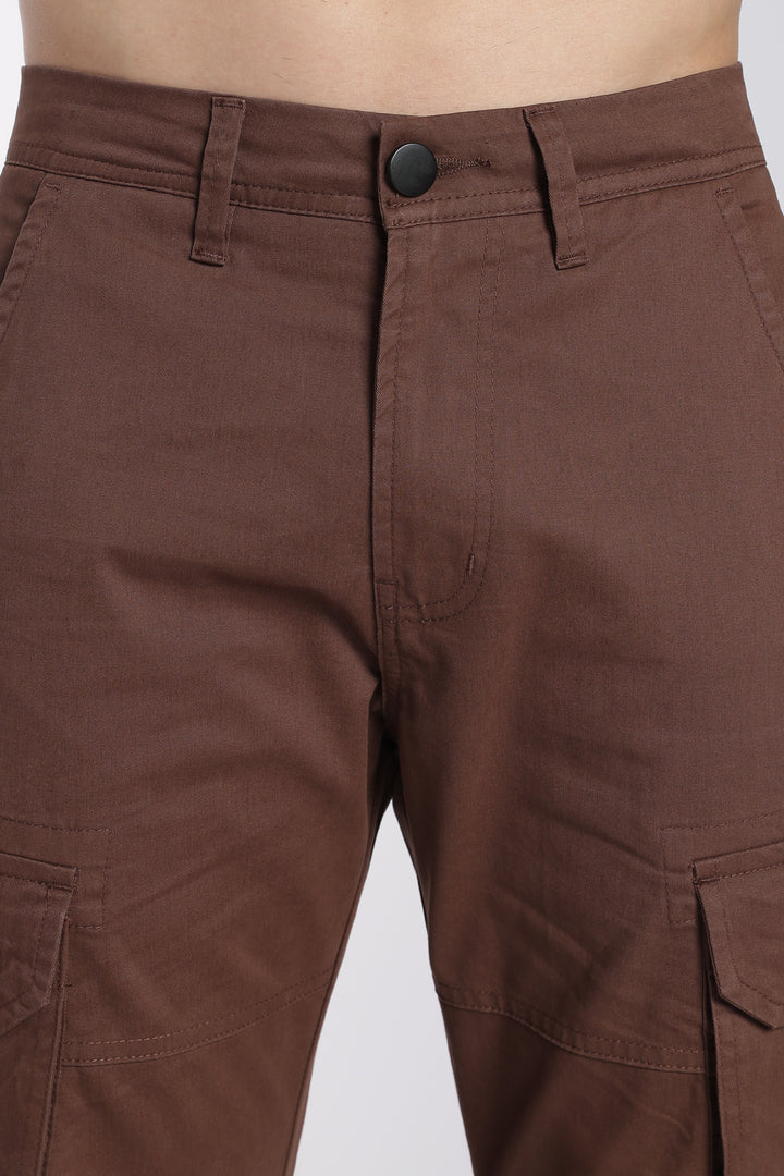 Men's Dark Brown Casual Cargo Pant