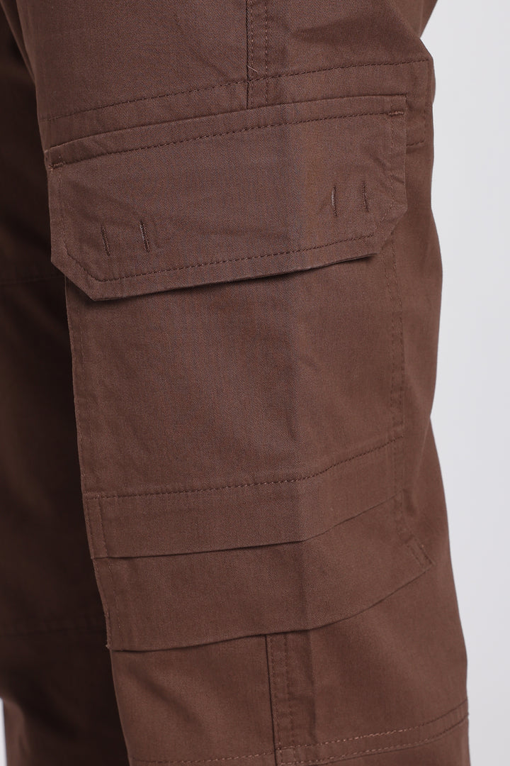 Men's Dark Brown Casual Cargo Pant