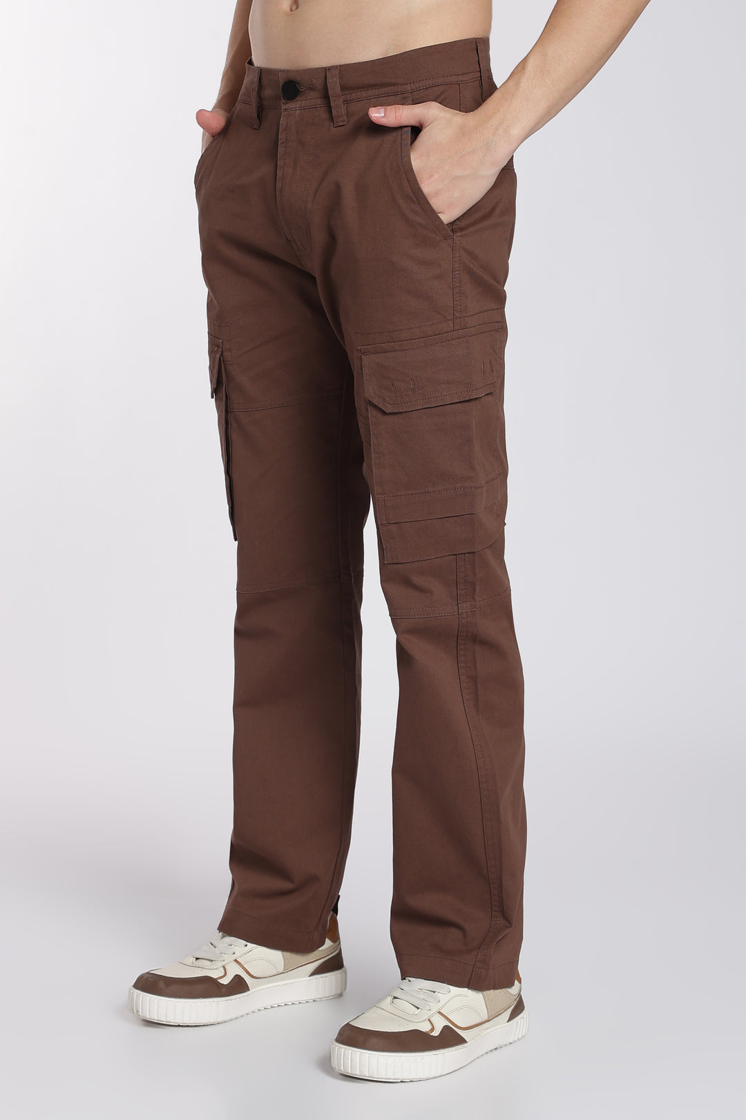 Men's Dark Brown Casual Cargo Pant