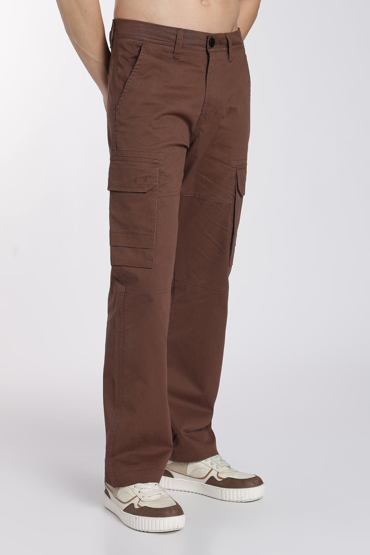 Men's Dark Brown Casual Cargo Pant