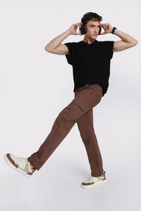 Men's Dark Brown Casual Cargo Pant