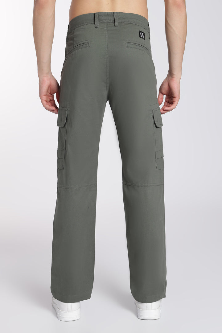Men's Green Casual Cargo Pant