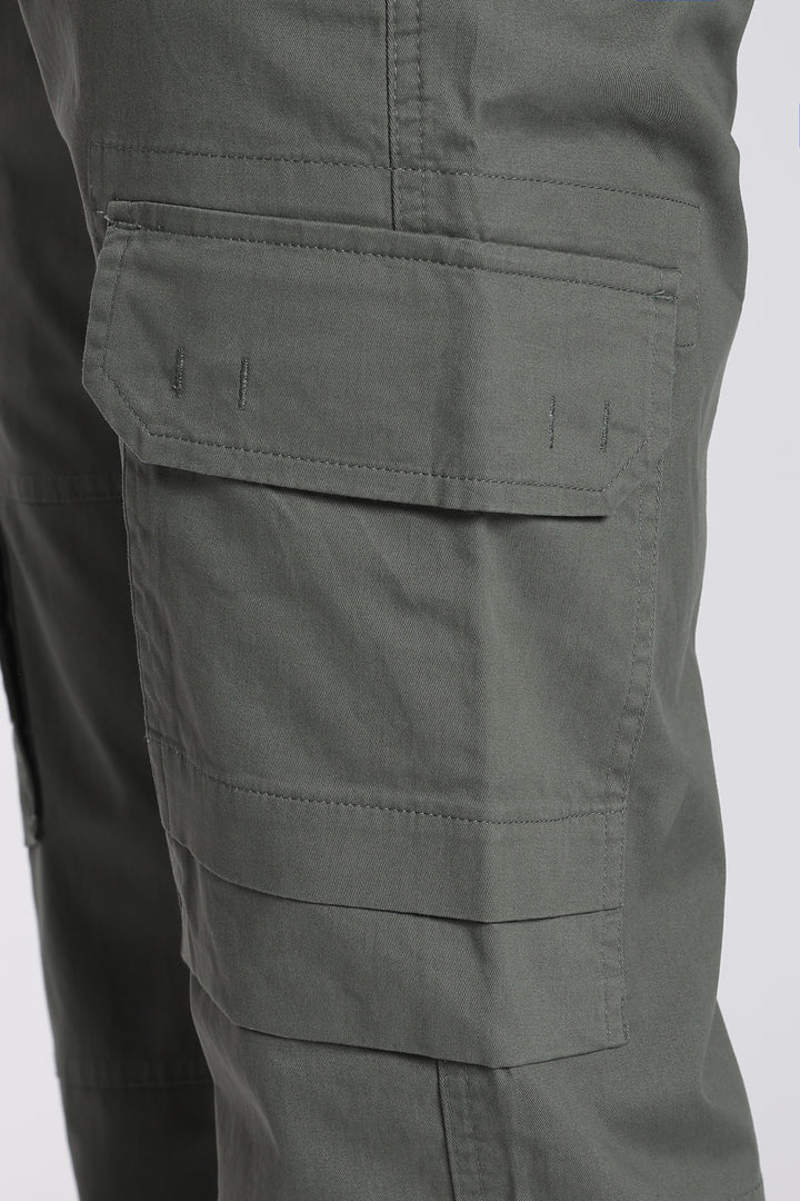 Men's Green Casual Cargo Pant