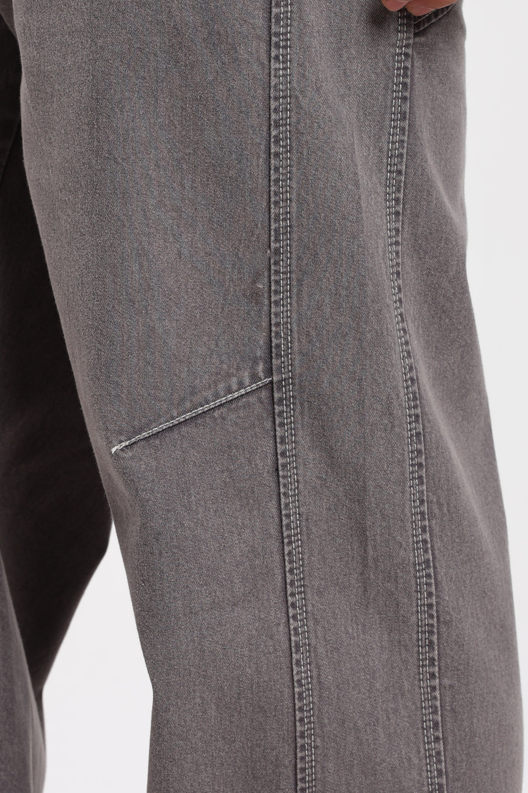 Close-up of gray jogger with a pocket on a white background