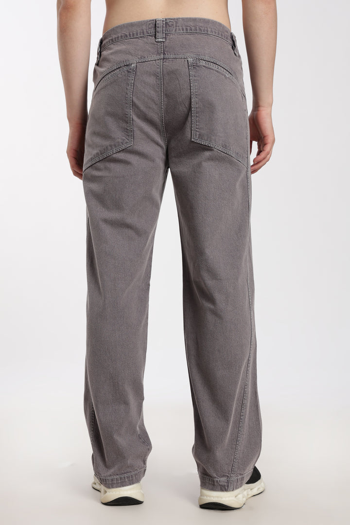 Gray jogger worn by a man on a white background