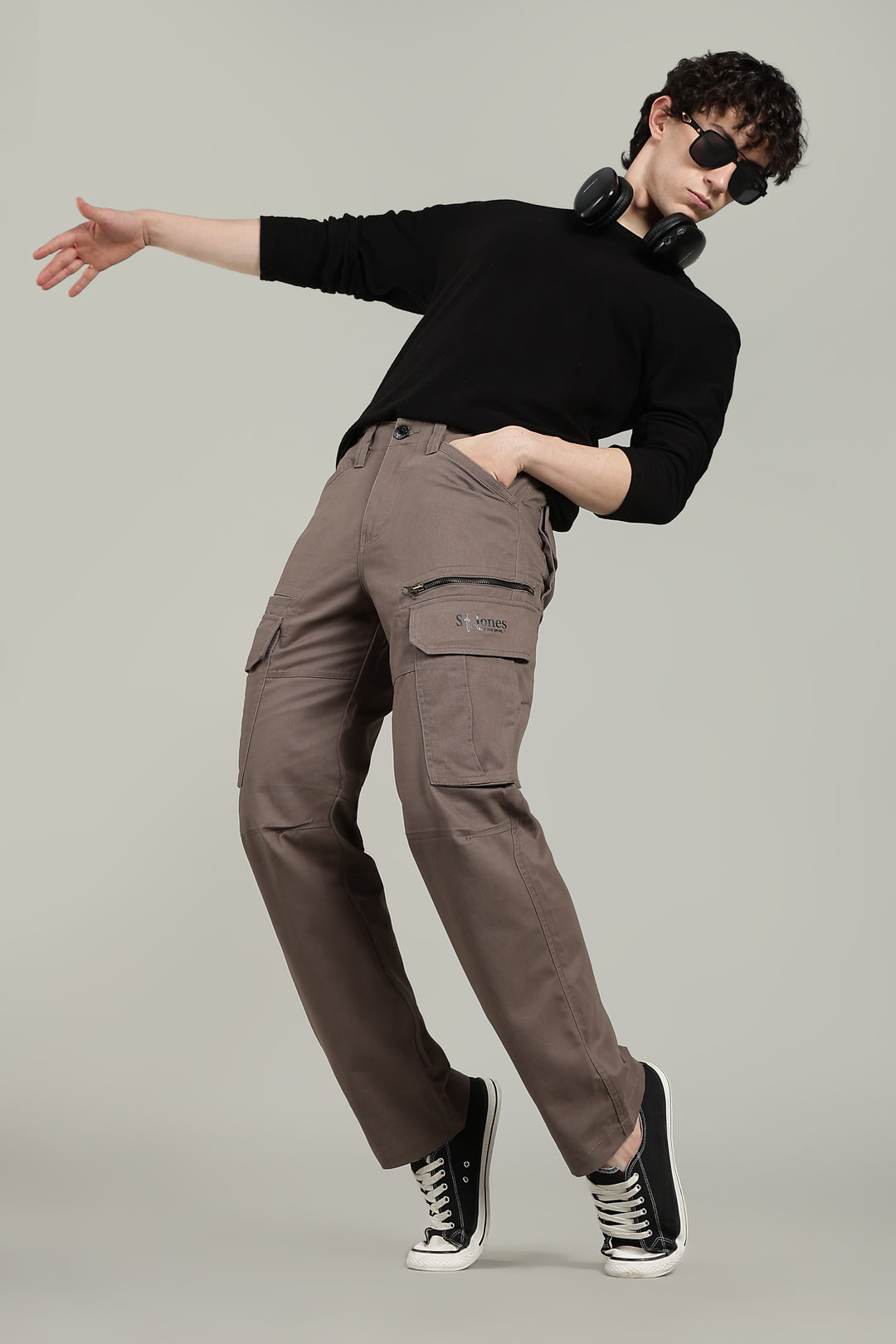 Men’s light brown Multi-Pocket Cargo Pant