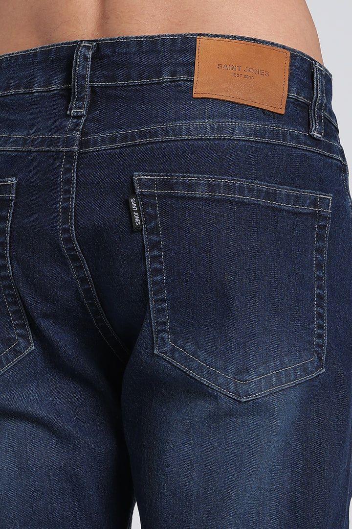 Men's Dark Blue Straight Fit Denim Jeans