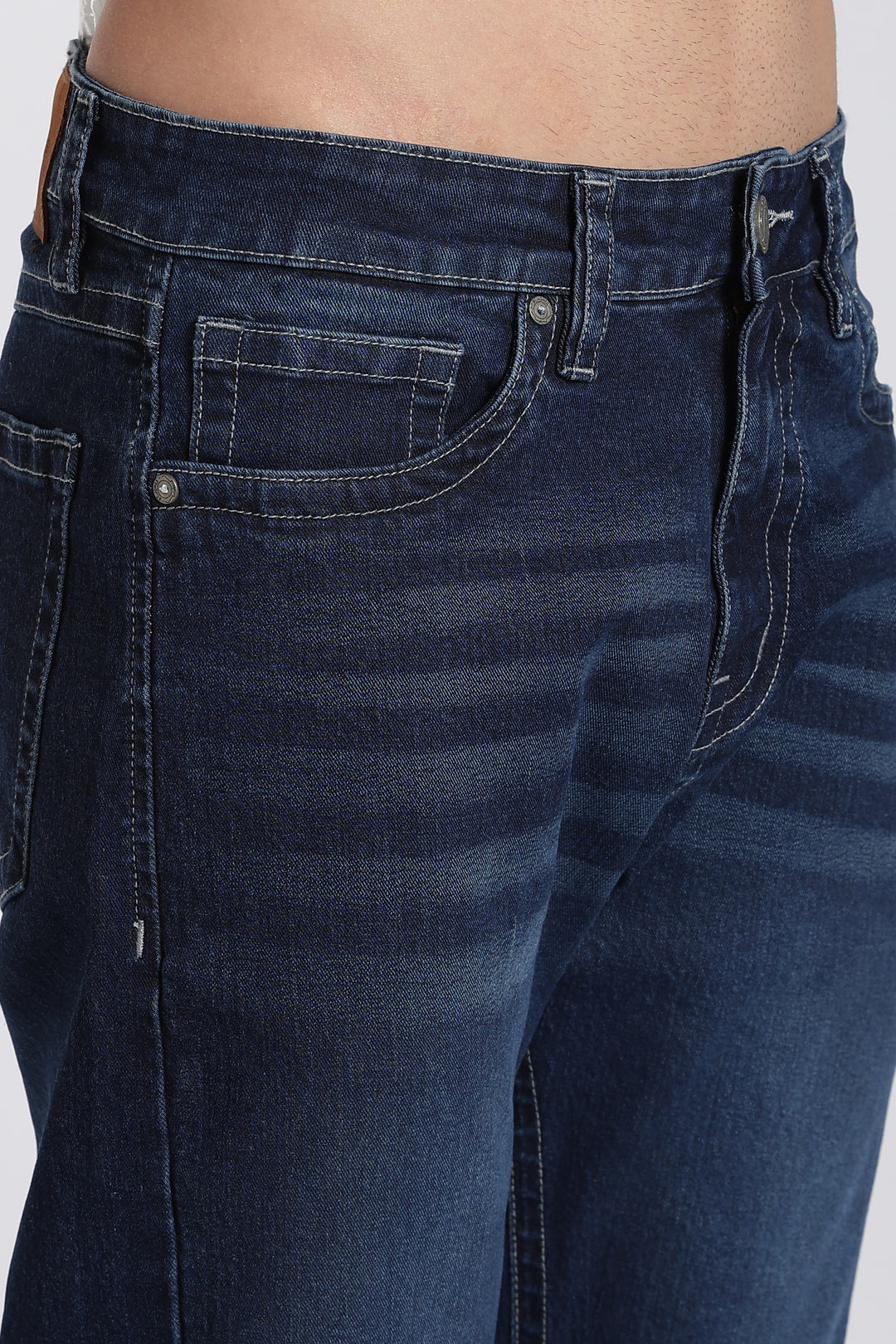 Men's Dark Blue Straight Fit Denim Jeans