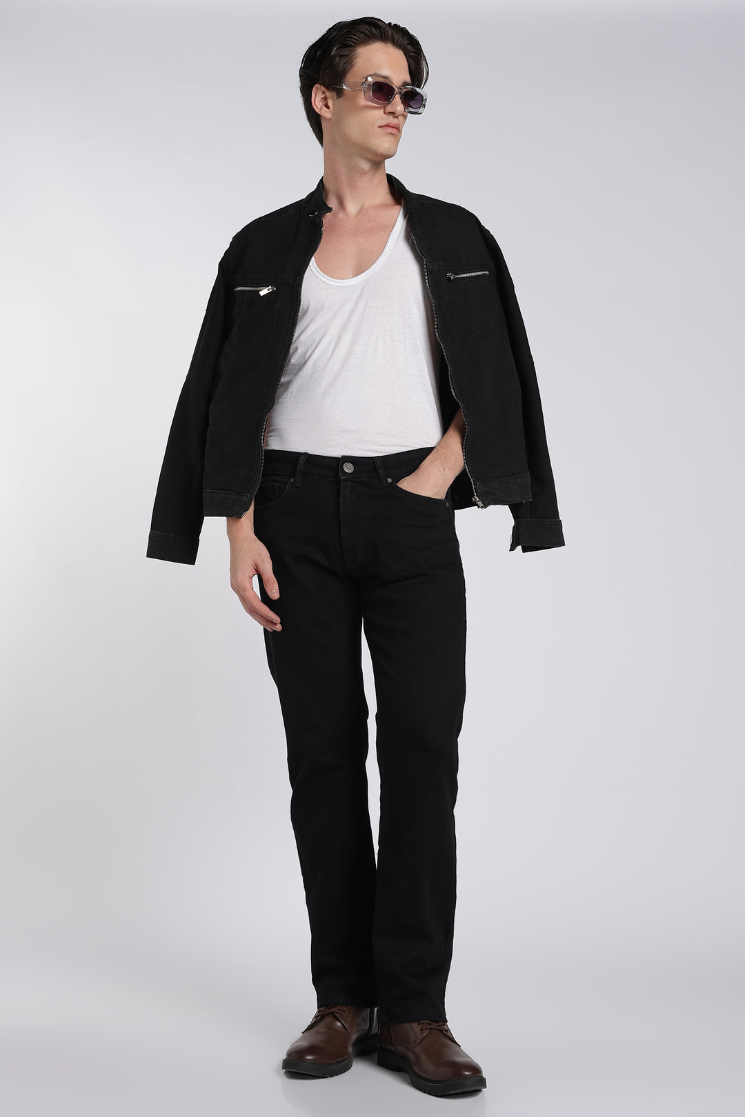 Men’s Classic Black Straight Jeans