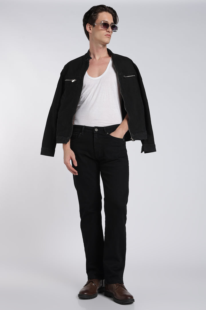 Men’s Classic Black Straight Jeans
