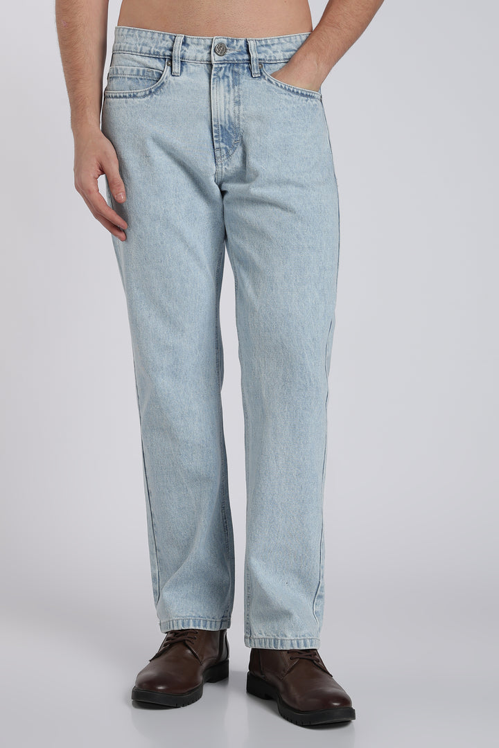 Men's Regular Fit Ice Blue Jeans