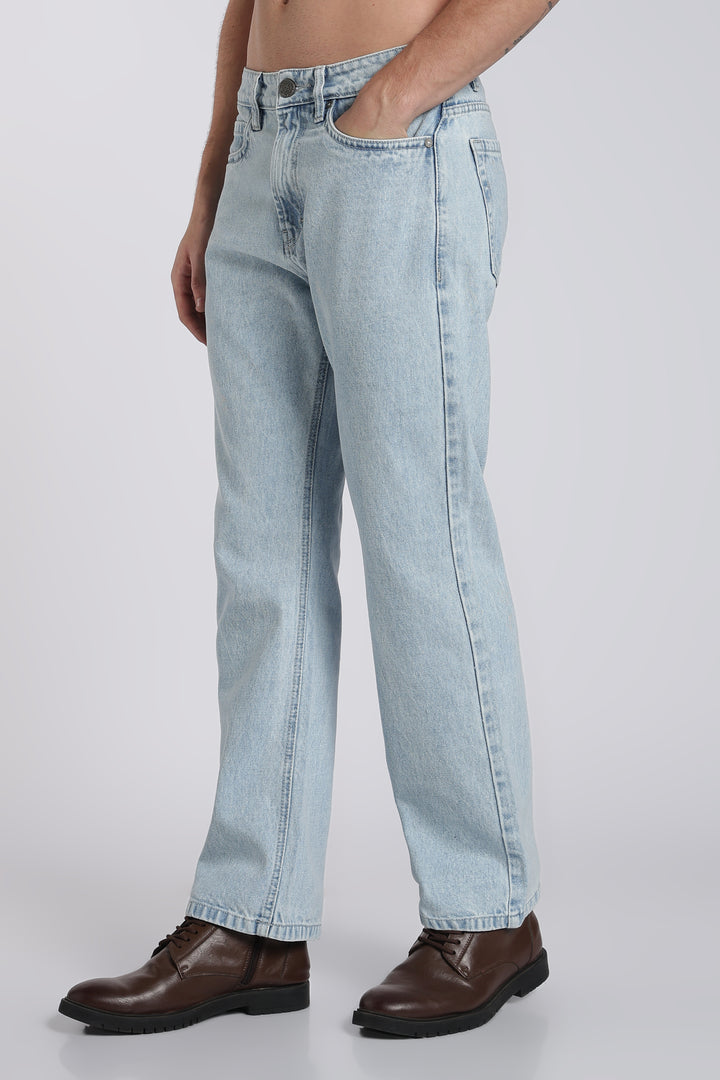 Men's Regular Fit Ice Blue Jeans