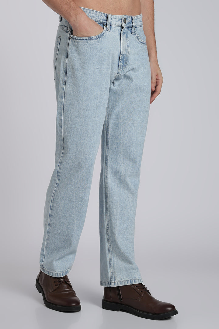 Men's Regular Fit Ice Blue Jeans