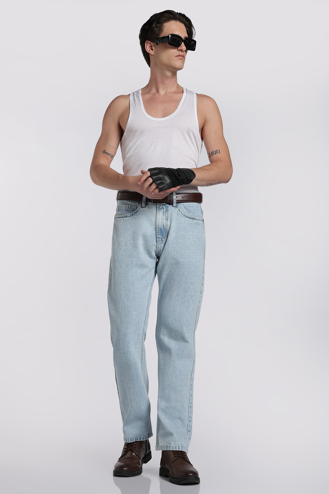 Men's Regular Fit Ice Blue Jeans