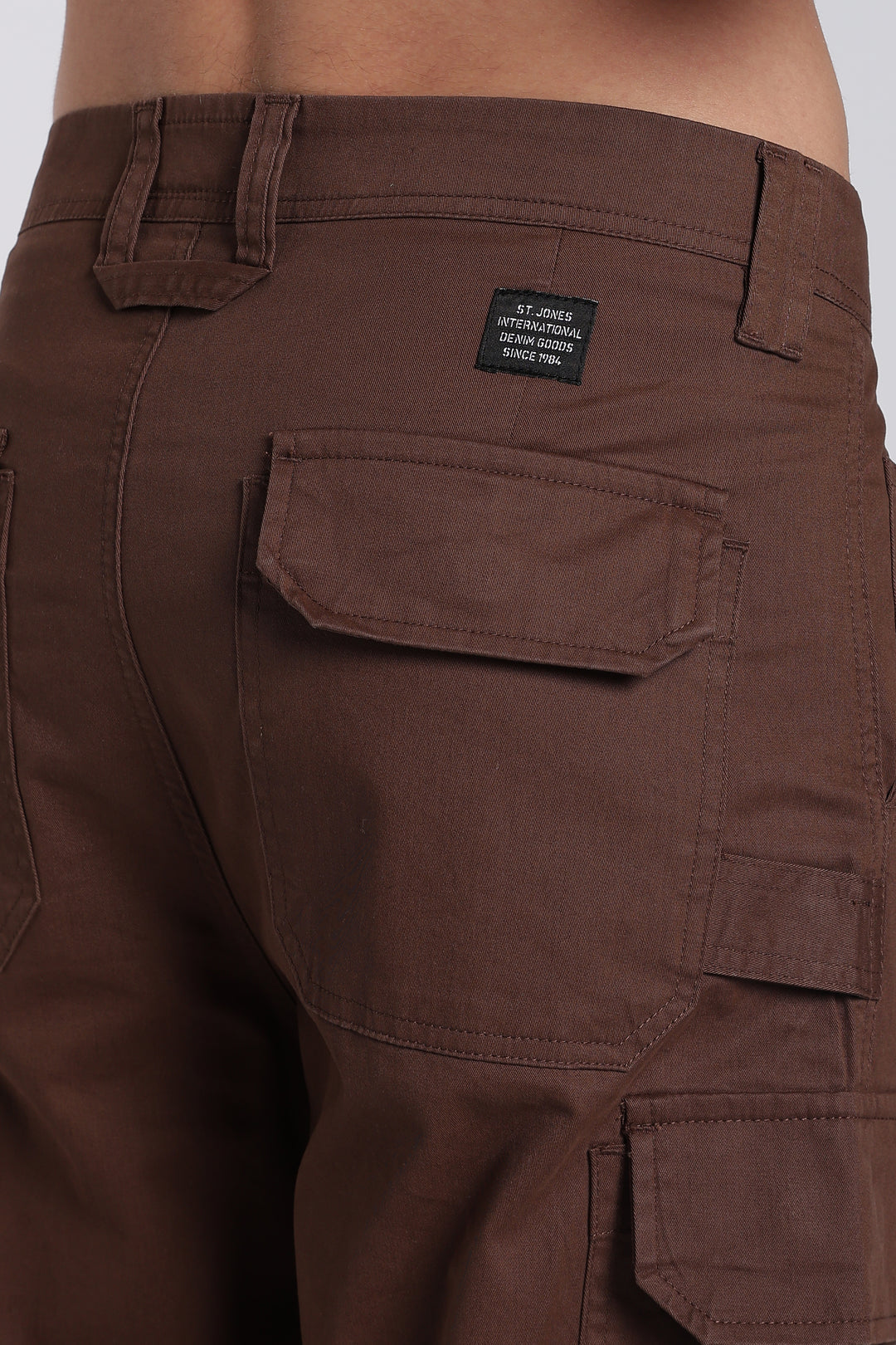 Men's Dark Brown Cargo Pants Relaxed Fit