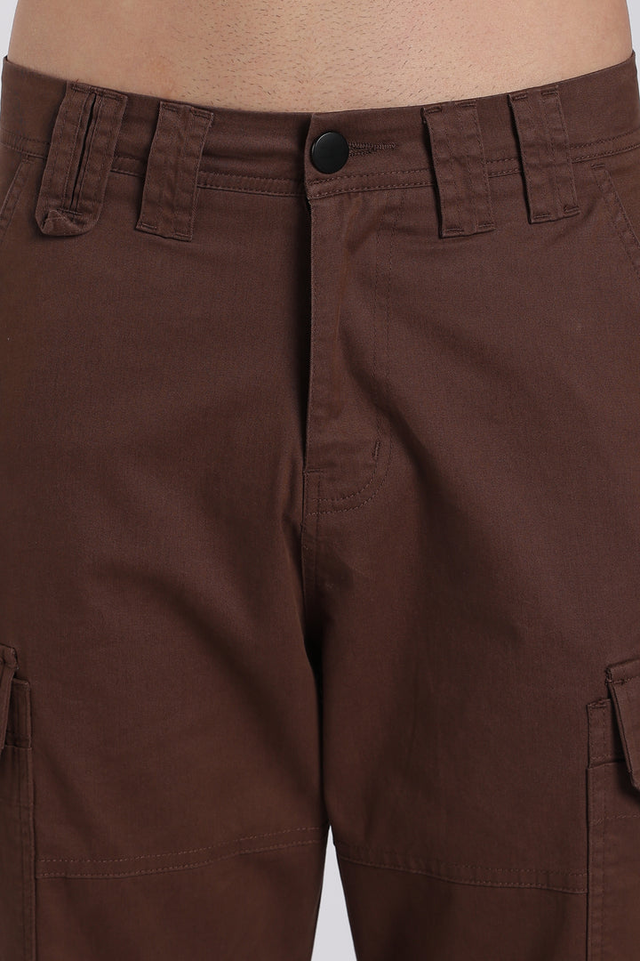 Men's Dark Brown Cargo Pants Relaxed Fit