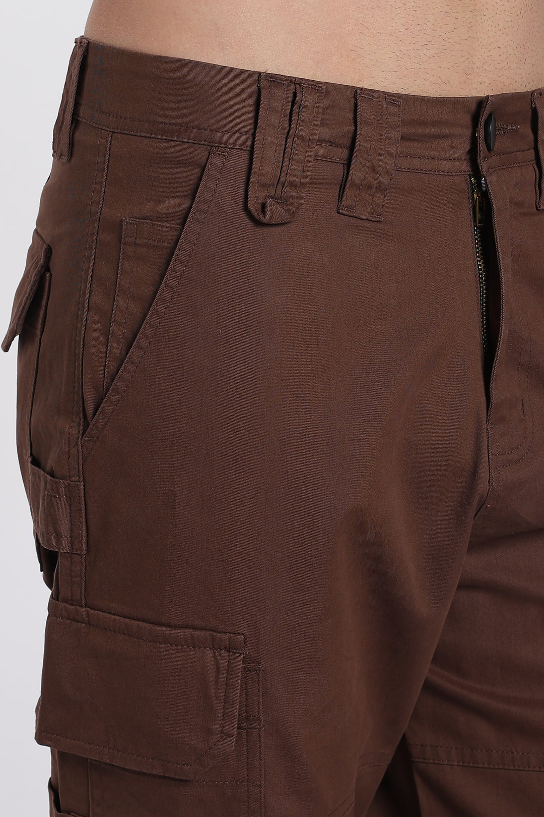 Men's Dark Brown Cargo Pants Relaxed Fit