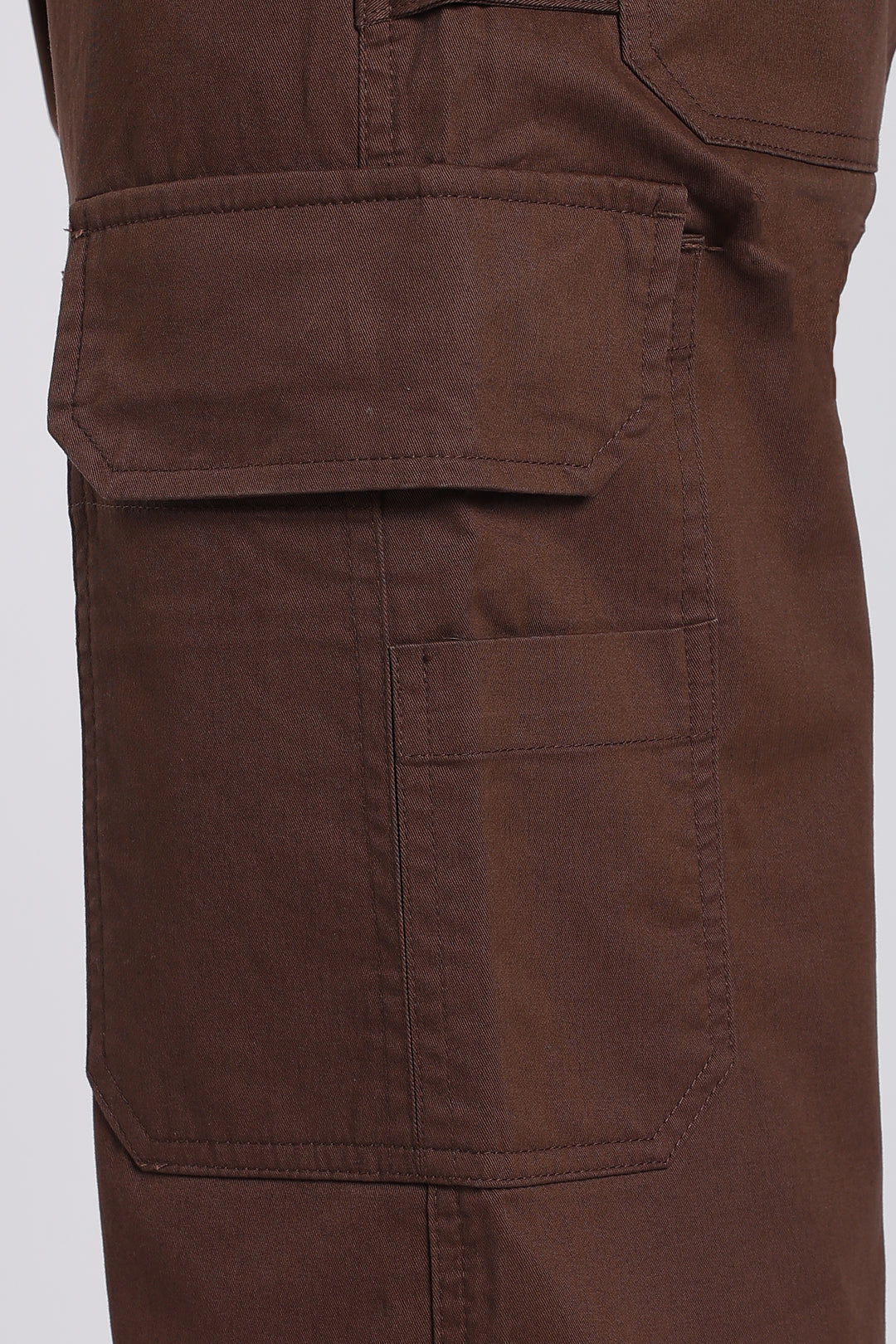 Men's Dark Brown Cargo Pants Relaxed Fit