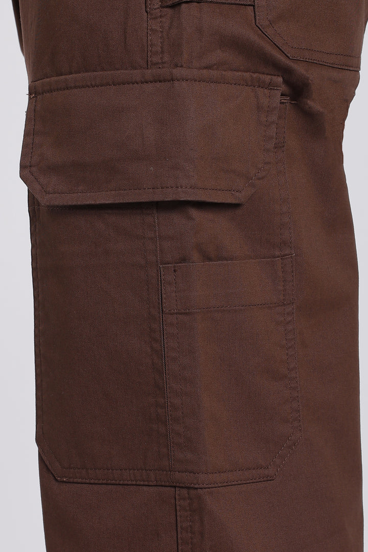 Men's Dark Brown Cargo Pants Relaxed Fit