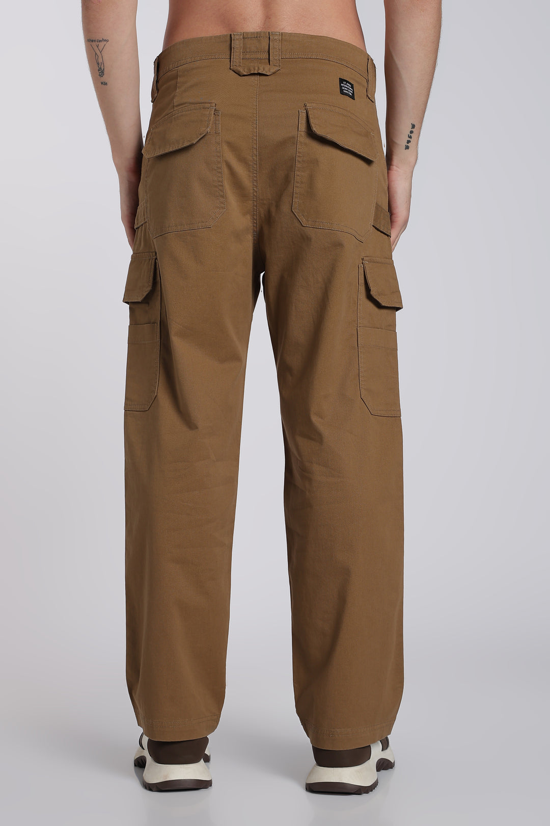 Men's Light Brown Cargo Pants Relaxed Fit