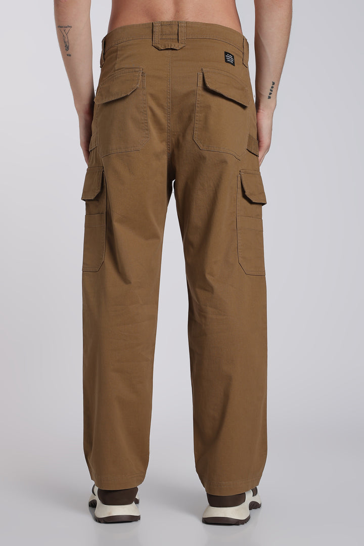 Men's Light Brown Cargo Pants Relaxed Fit