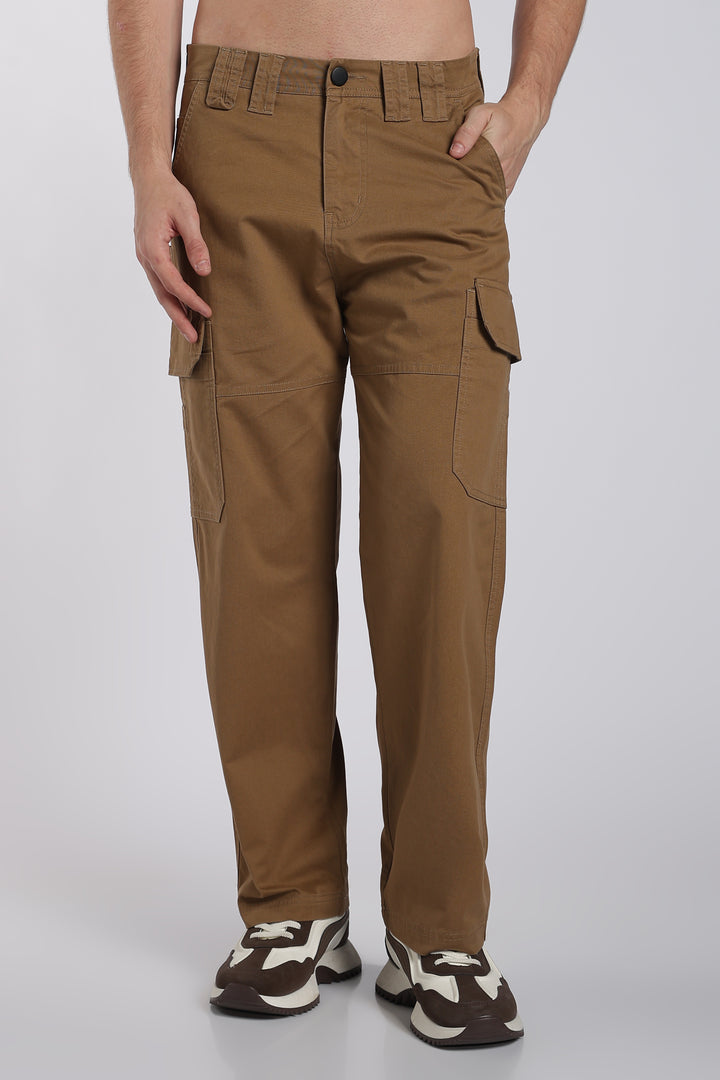 Men's Light Brown Cargo Pants Relaxed Fit
