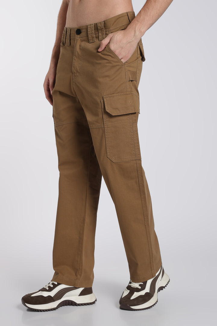 Men's Light Brown Cargo Pants Relaxed Fit