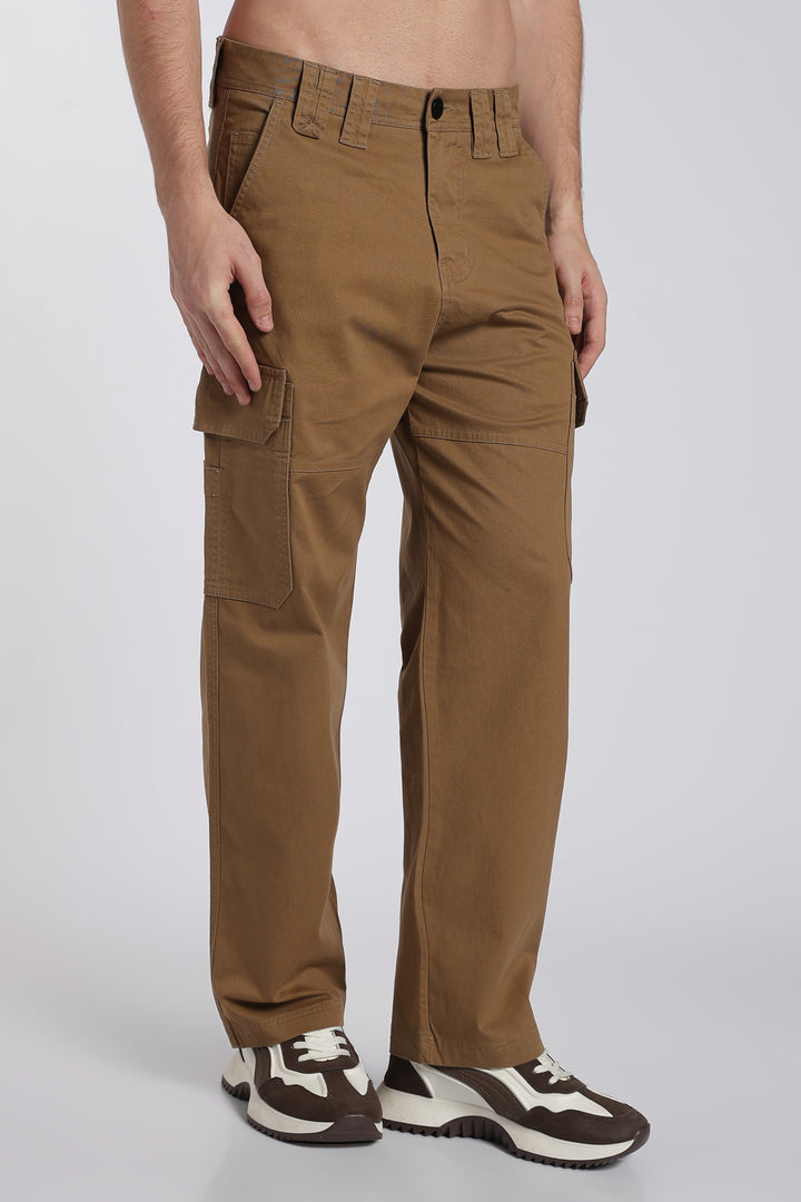 Men's Light Brown Cargo Pants Relaxed Fit