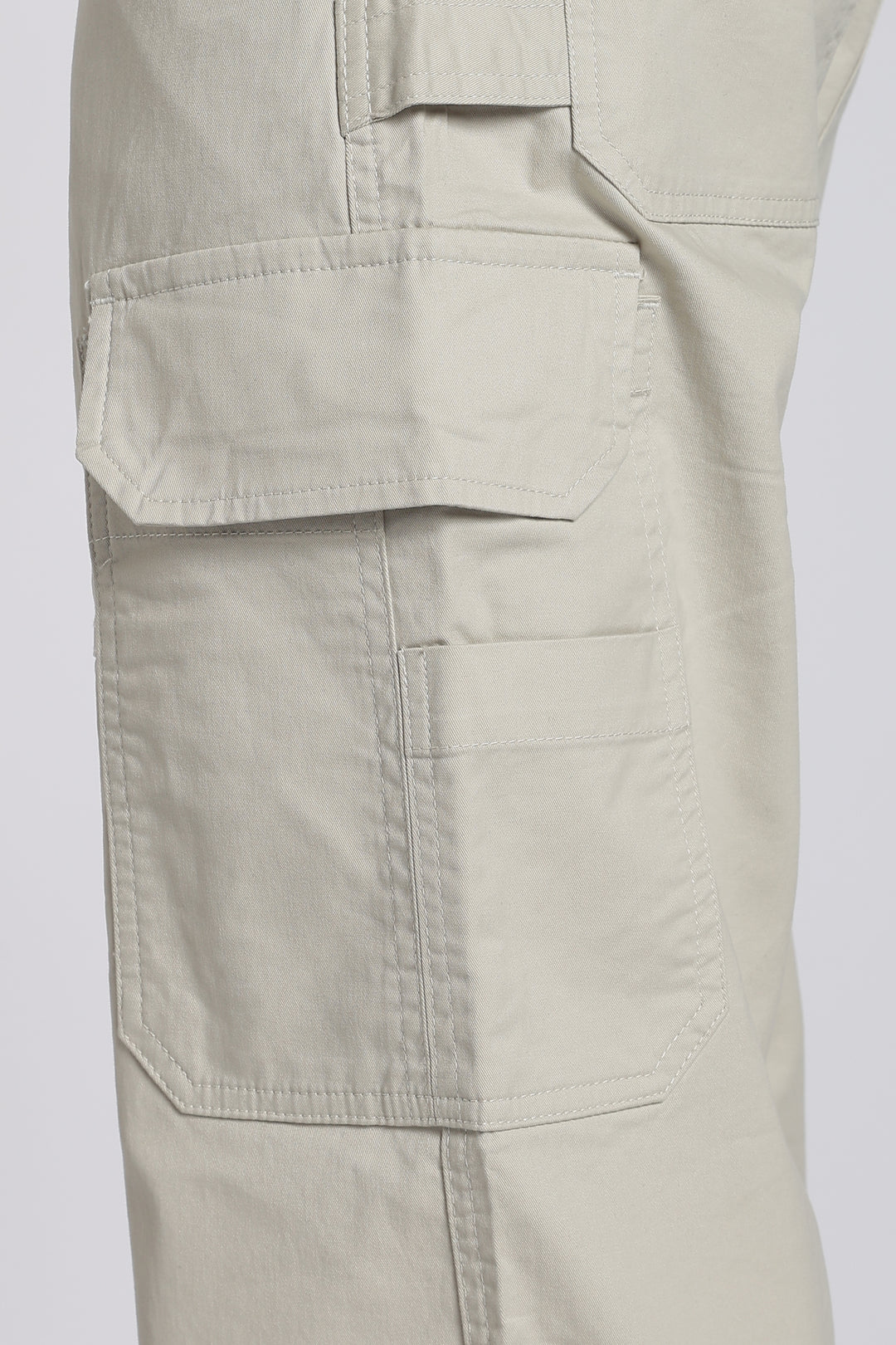 Men's Cream Cargo Pants Relaxed Fit