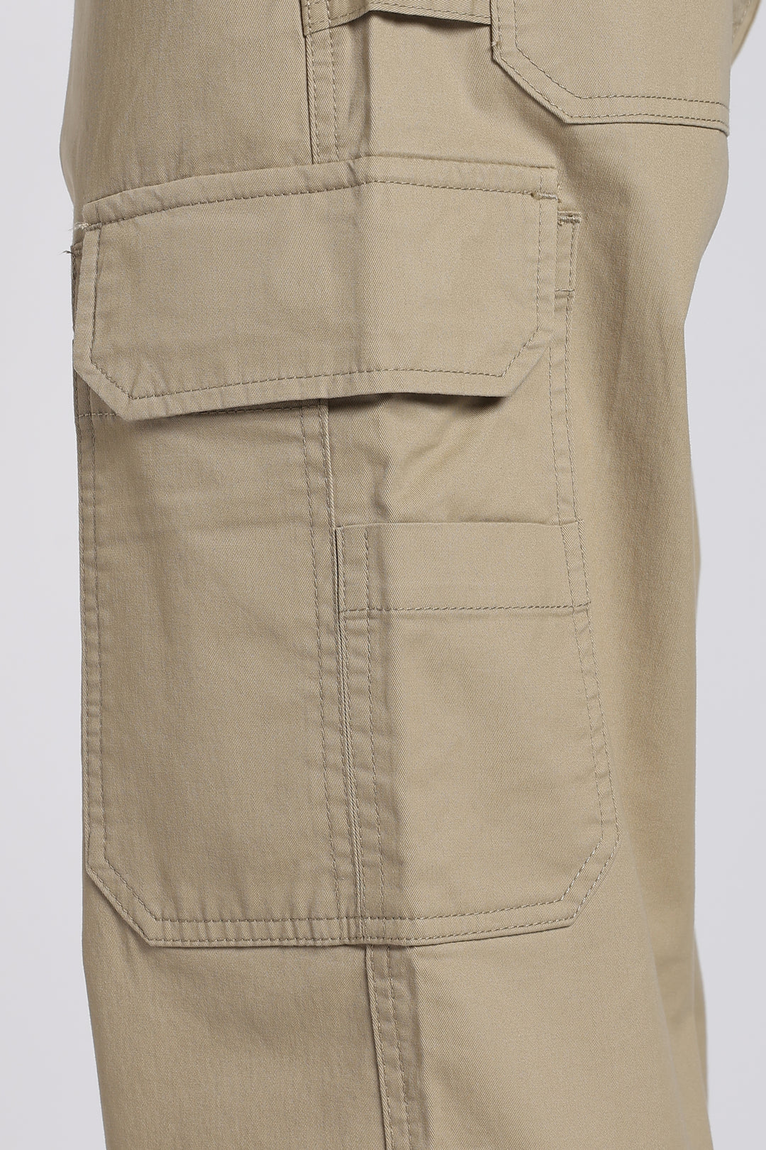 Men's Beige Cargo Pants Relaxed Fit