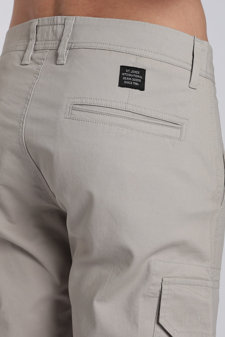 Men's Grey Casual Cargo Pant