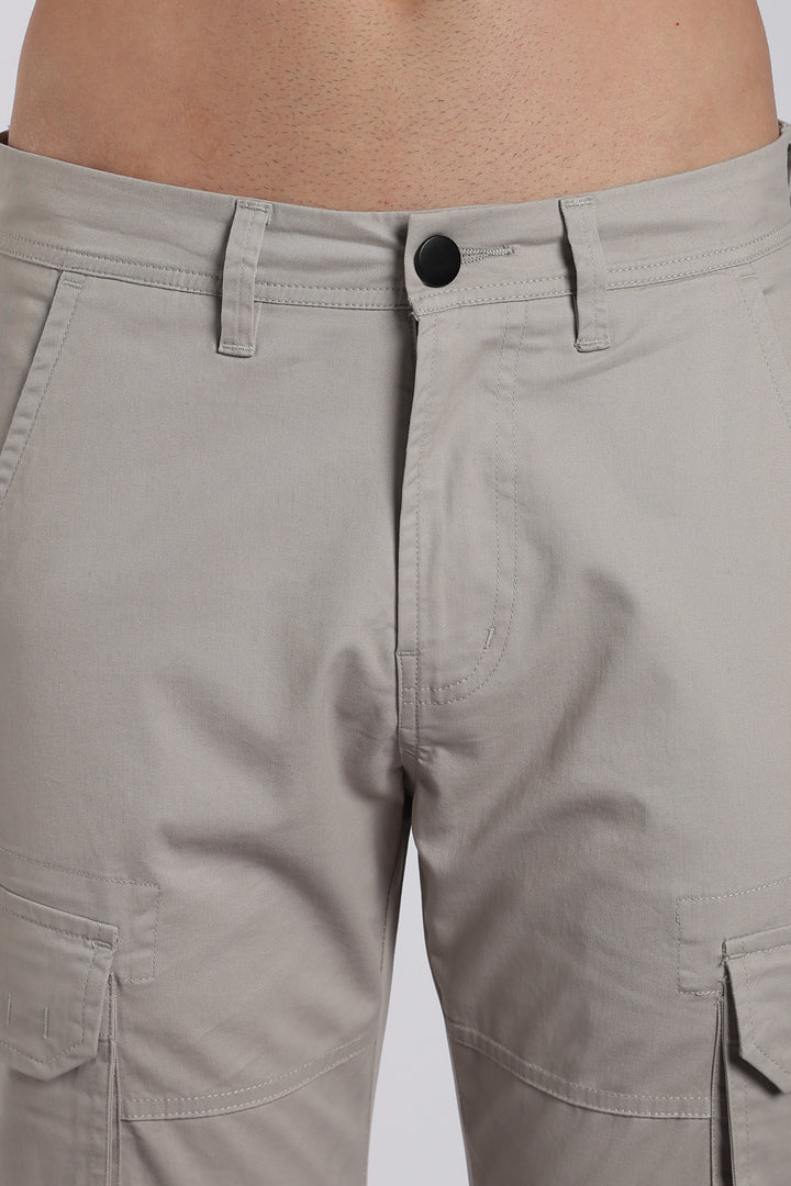 Men's Grey Casual Cargo Pant