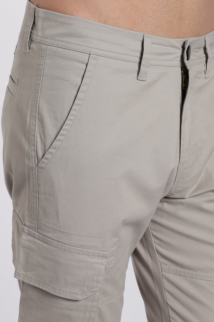 Men's Grey Casual Cargo Pant