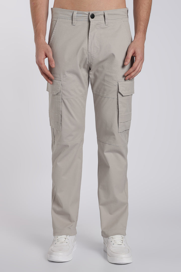 Men's Grey Casual Cargo Pant