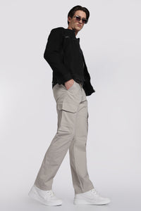 Men's Grey Casual Cargo Pant