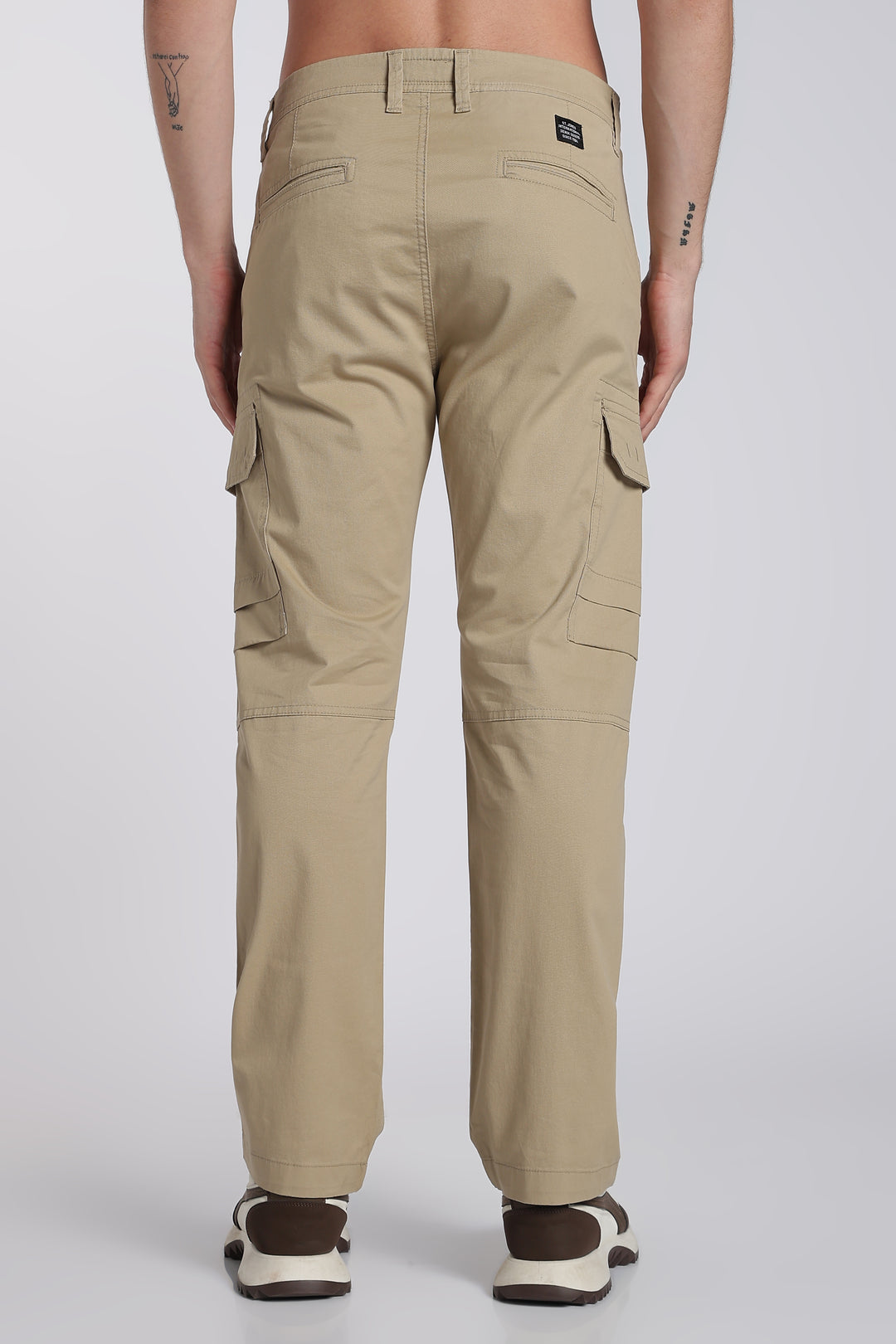 Men's Beige Casual Cargo Pant