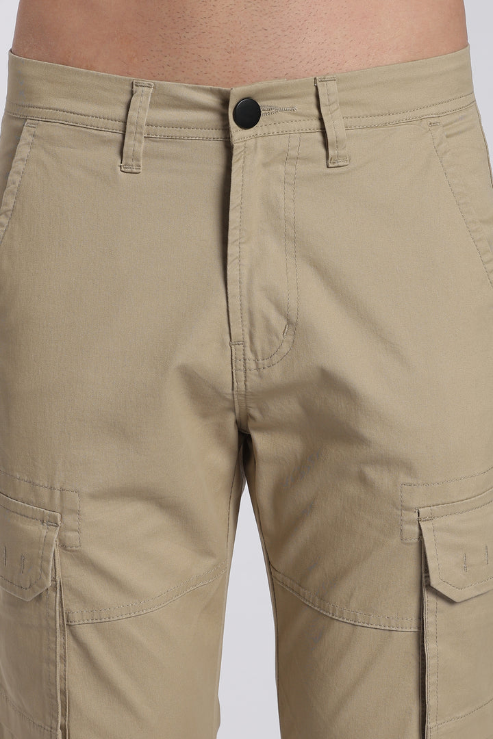 Men's Beige Casual Cargo Pant