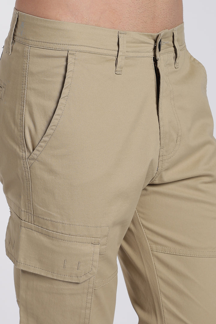 Men's Beige Casual Cargo Pant