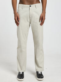 Men's  slub light grey trousers