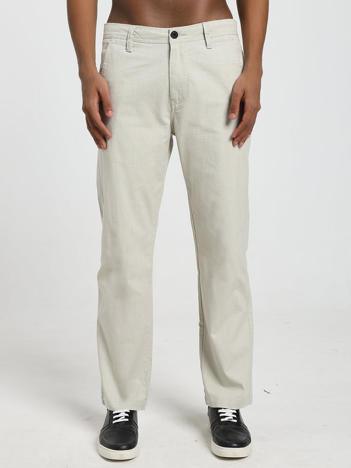 Saint jones slub light grey trousers