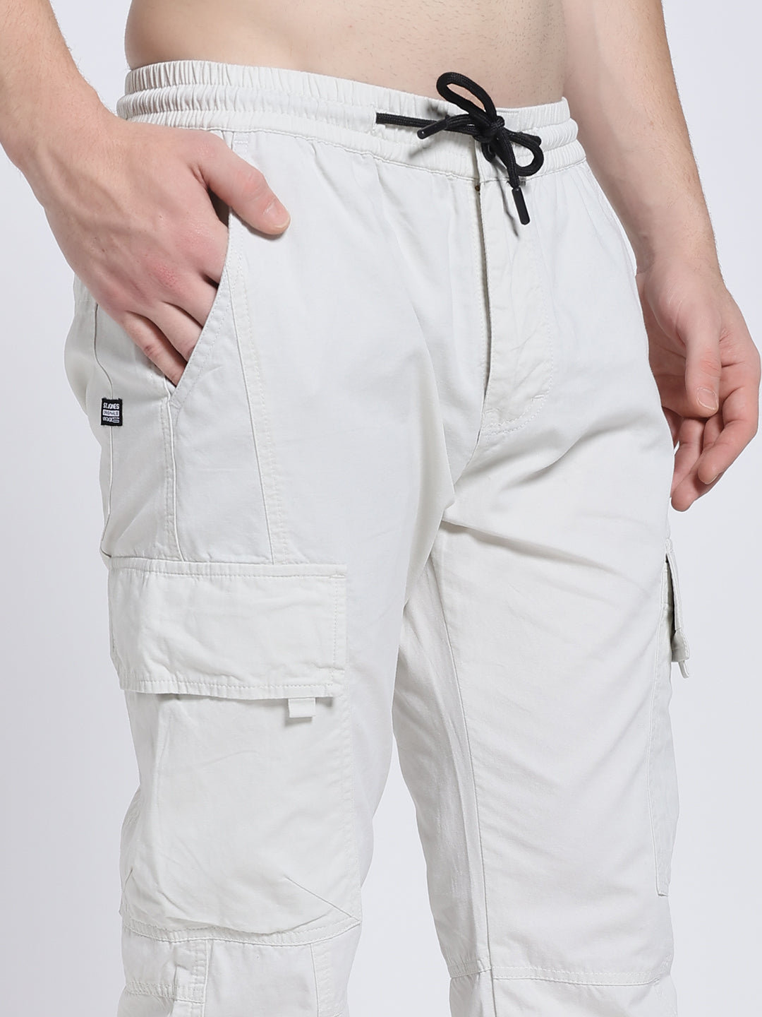 Men's Cream Six Pocket Cargo Comfort Fit