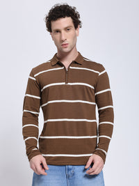 Full sleeve knitted pre-winter brown T-shirt
