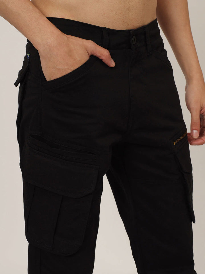 BLACK COTTON CARGO 8-POCKETS - St.Jones