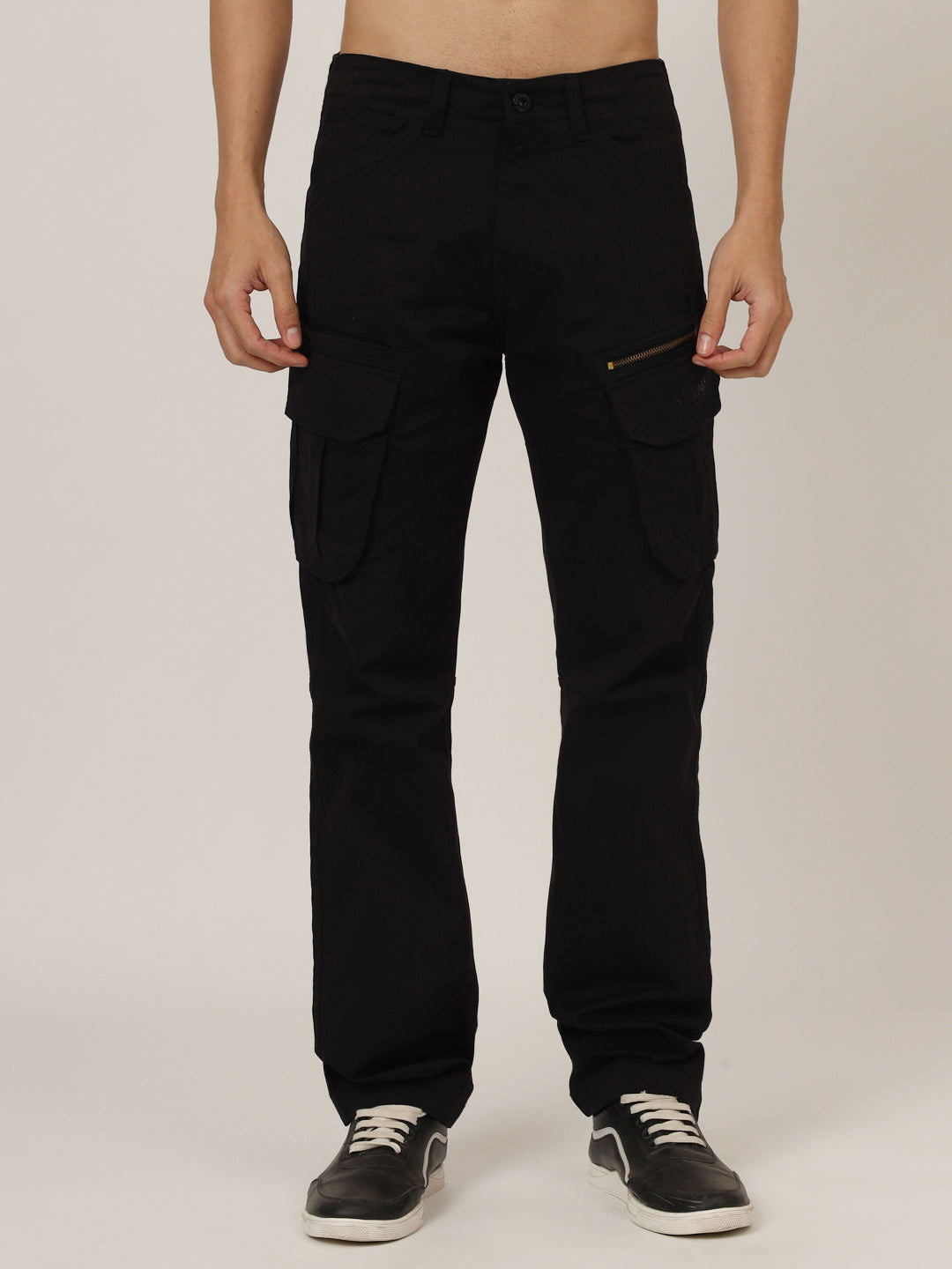 BLACK COTTON CARGO 8-POCKETS - St.Jones