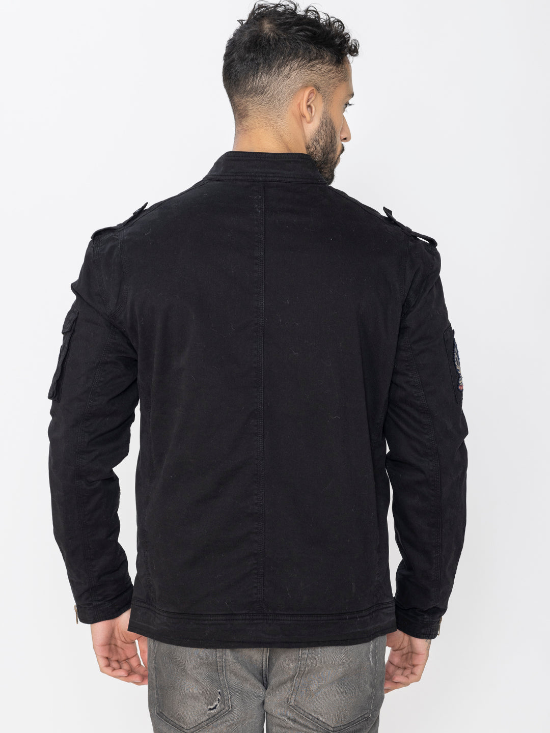 BLACK UTILITY JACKET - St.Jones