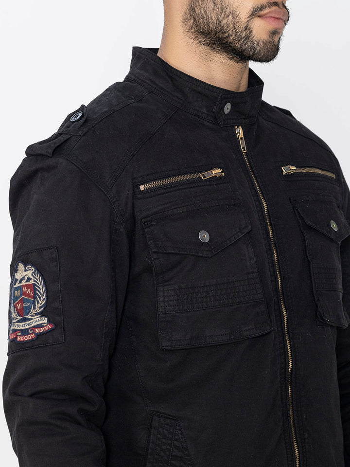 BLACK UTILITY JACKET - St.Jones