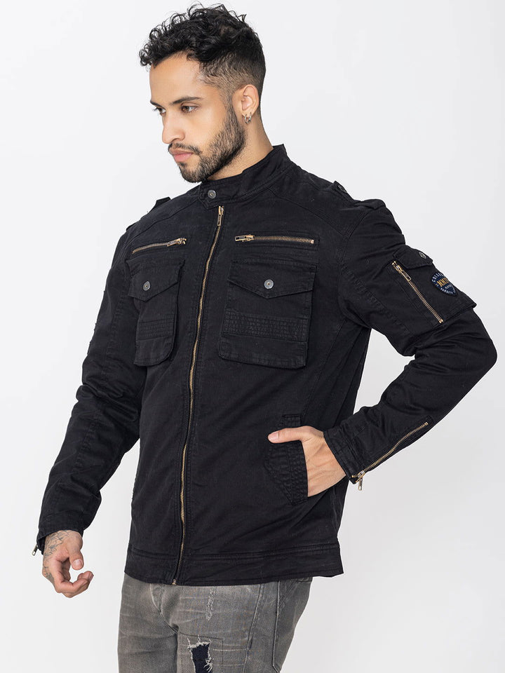 BLACK UTILITY JACKET - St.Jones