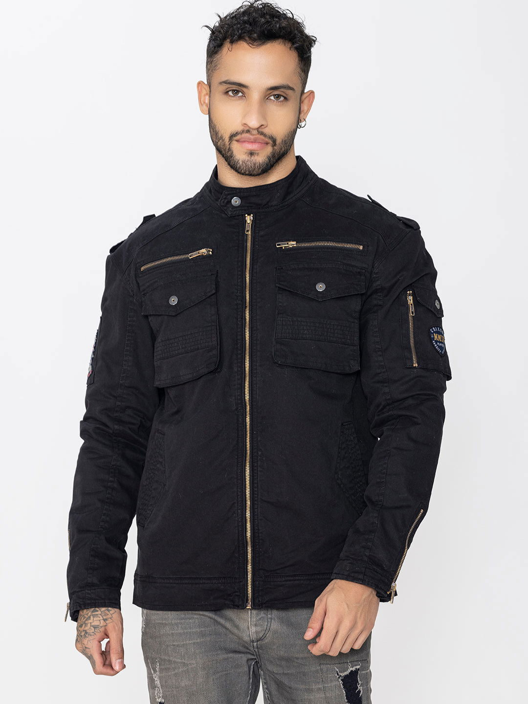 BLACK UTILITY JACKET - St.Jones